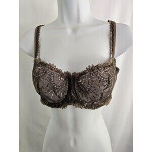 Chantelle Bra Womens Brown Unpadded Underwire Bra Size 38D *